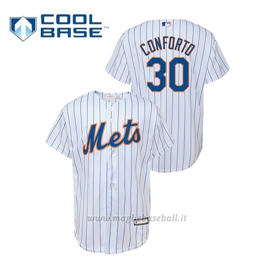 Maglia Baseball Bambino New Y Ork Mets 30 Michael Conf Orto Cool Base Primera Bianco